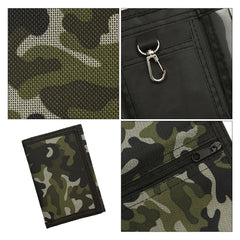 Canvas Camo Wallet Trifold Coin Purse Zip Pocket Men Boys
