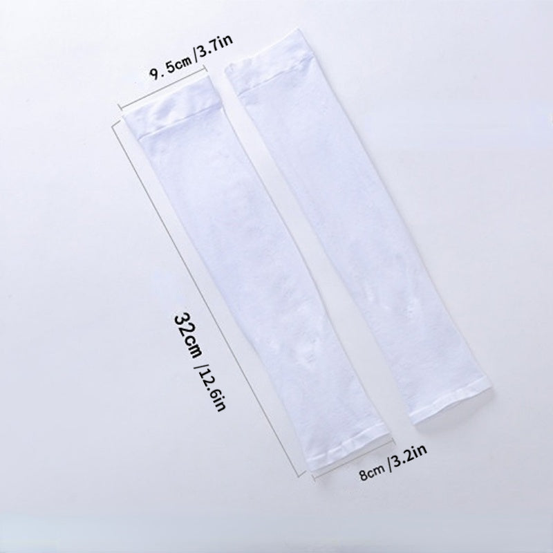 Elastic Ice Sleeve Sunscreen Fingerless Gloves for Outdoor