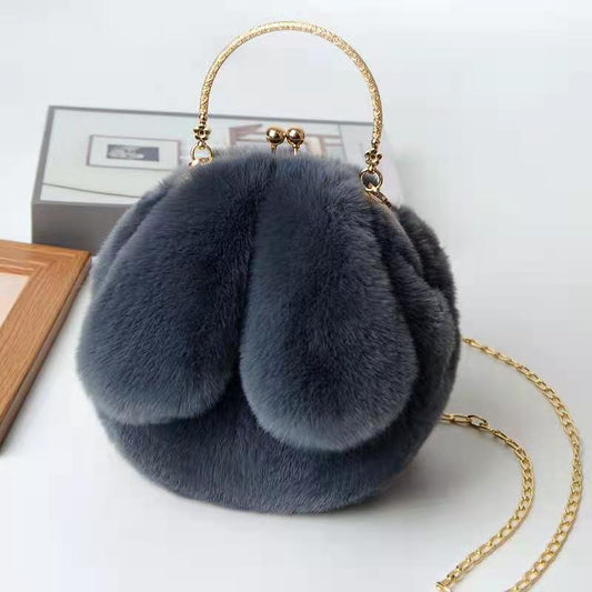 Rabbit Ear Makeup Bag with Chain - Stylish Crossbody Sling Bag