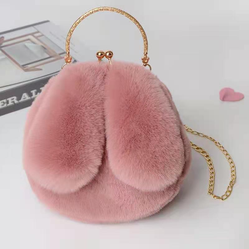 Rabbit Ear Makeup Bag with Chain - Stylish Crossbody Sling Bag