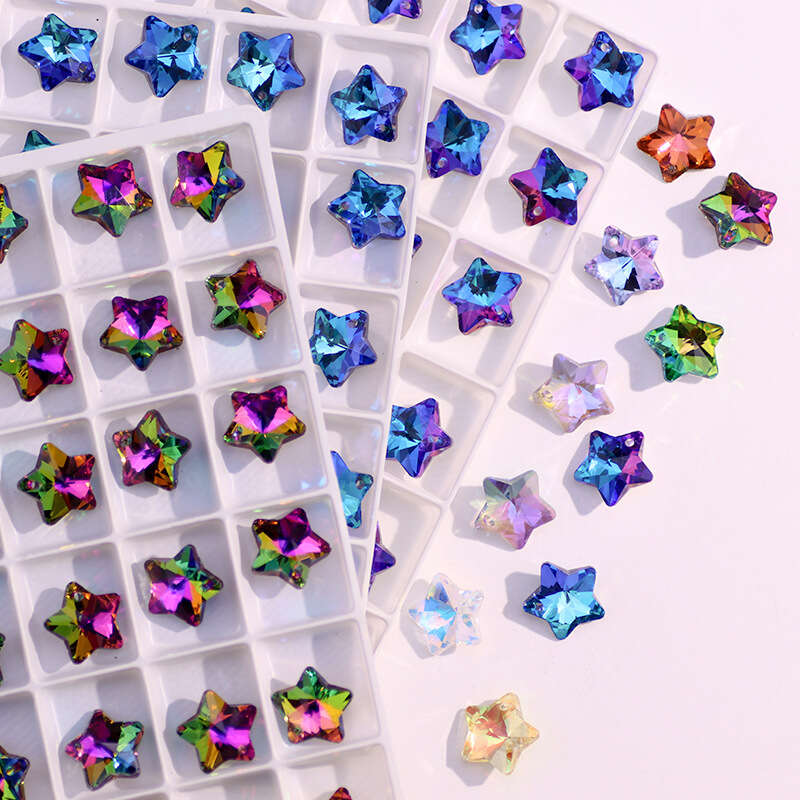 Star Pendants Austria Crystal Beads Rhinestone Charms Glass Stones