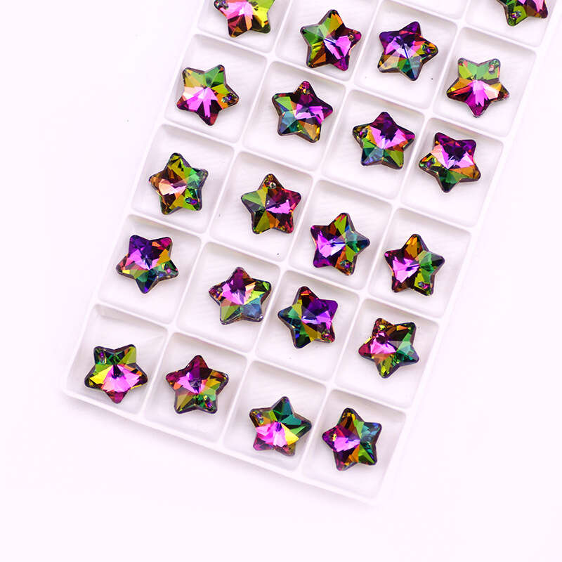 Star Pendants Austria Crystal Beads Rhinestone Charms Glass Stones