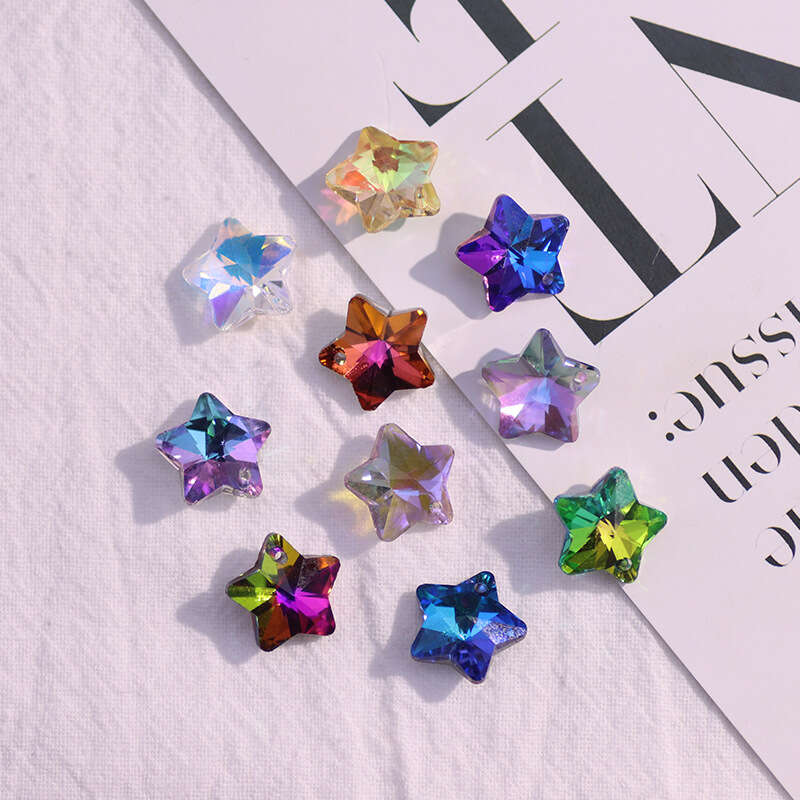Star Pendants Austria Crystal Beads Rhinestone Charms Glass Stones