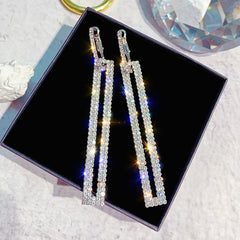 Rhinestone Claw Chain Drop Earrings for Women Dating Gift