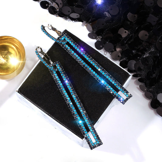 Rhinestone Claw Chain Drop Earrings for Women Dating Gift
