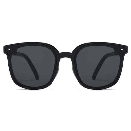 Square Frame Foldable Sunglasses Portable Rivet Decor Casual Outdoor Shades
