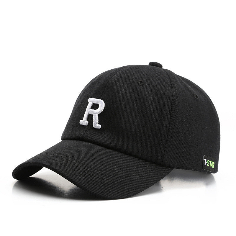 R Embroidery Baseball Cap Solid Casual Dad Hat Unisex Sun Hats