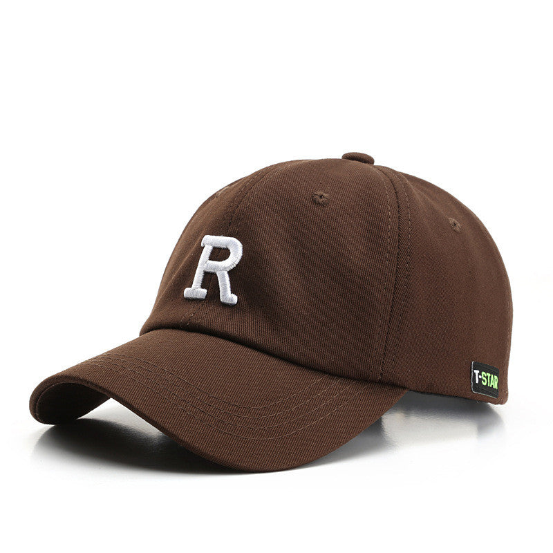 R Embroidery Baseball Cap Solid Casual Dad Hat Unisex Sun Hats