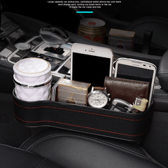 Car Seat Storage Box Card Phone Holder Pocket Car Seat Gap Leather Storage Box