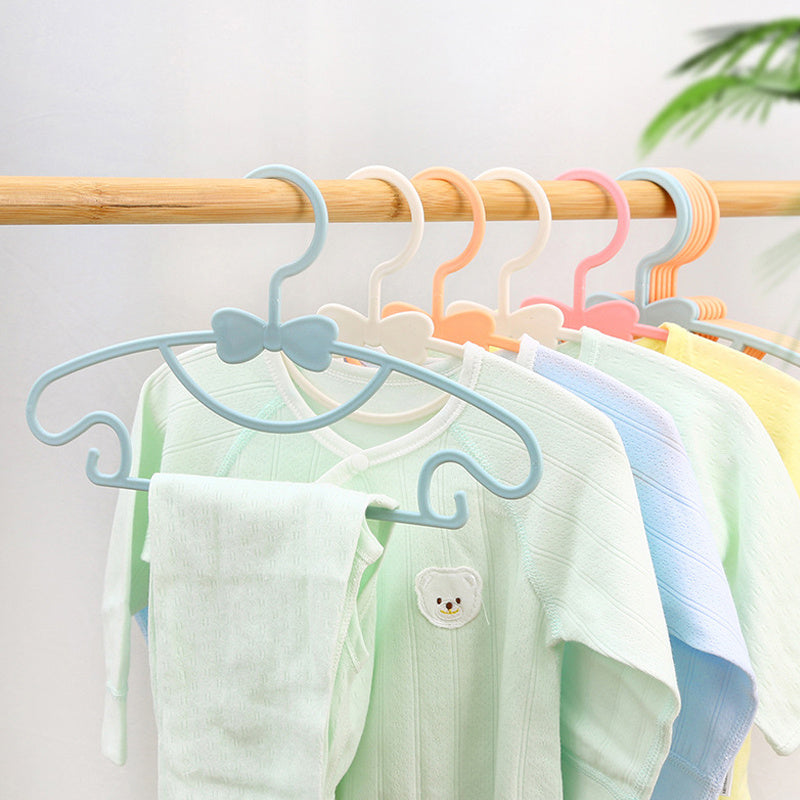 10pcs Portable Kid Clothes Hangers Bow knot Clothes Drying Rack