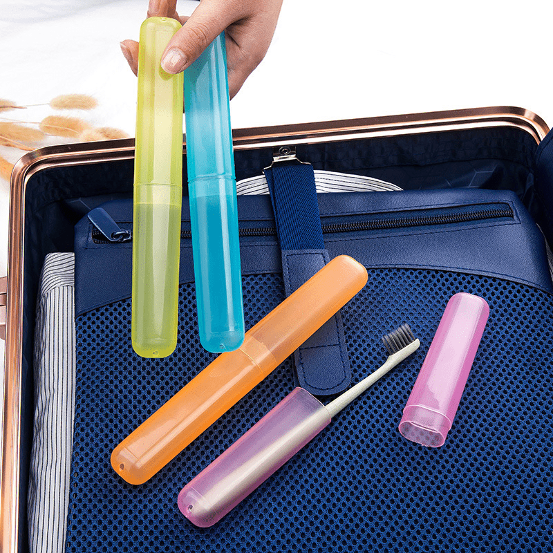 2pcs Travel Toothbrush Holder Case Boxes Tube Toothbrush Storage Box