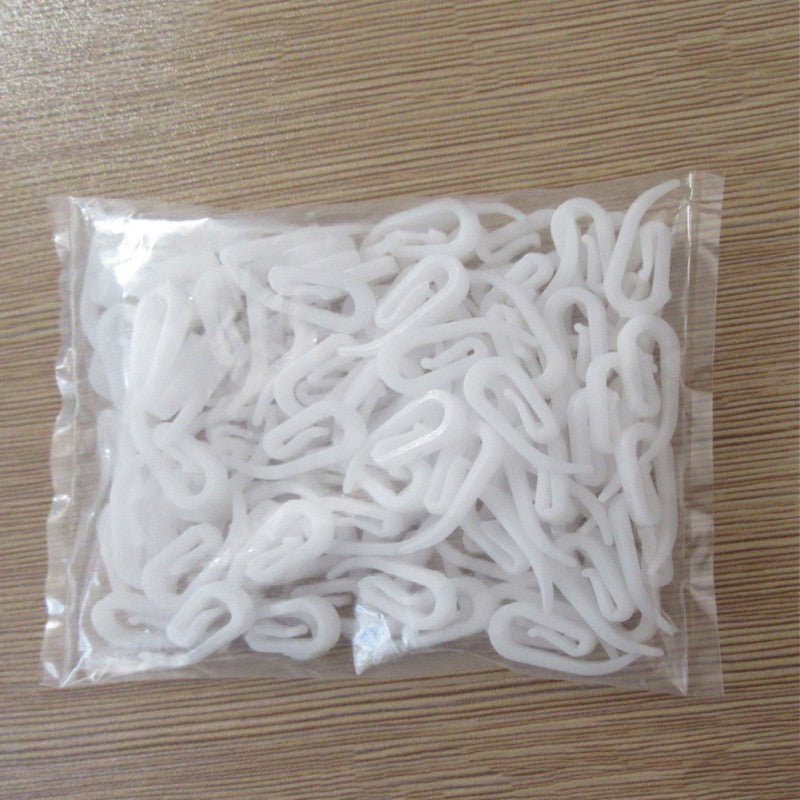 50pcs 6 Shape Curtain Hooks Window Hanger Curtain Poles Tracks Plastic Hooks