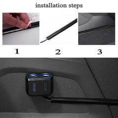 4pcs Car Charging Data Cable Arrangement Harness
