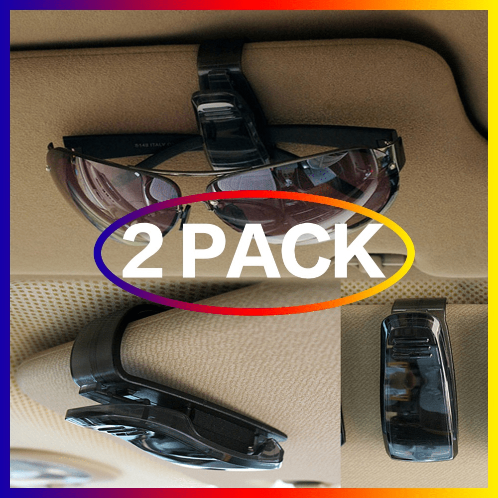 2pcs Car Sun Visor Glasses Clip Storage Holder