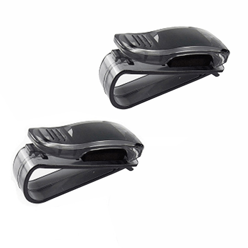 2pcs Car Sun Visor Glasses Clip Storage Holder