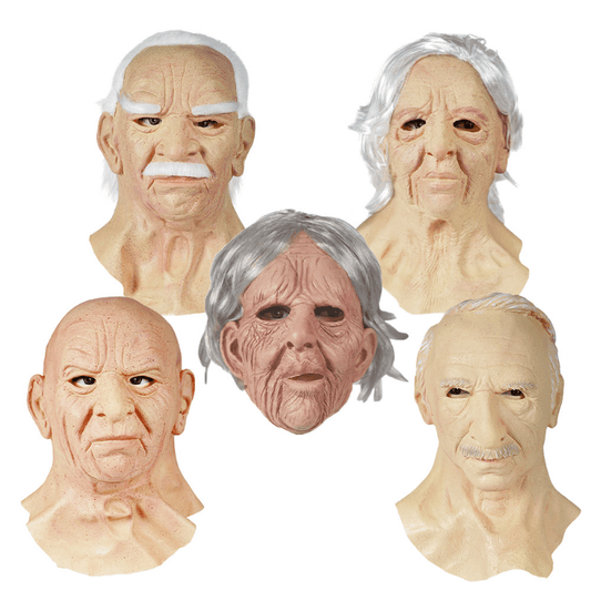 Funky Elderly Latex Mask Headcover for Carnival Party Halloween Cosplay