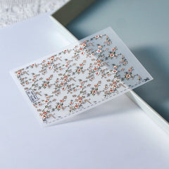 5D Floral Plant Embossed Nail Decals Self Adhesive Nail Stickers