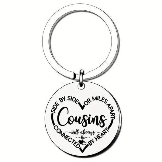 Cousins Gift Keychain We Are Cousins Connected By the Heart Keyring