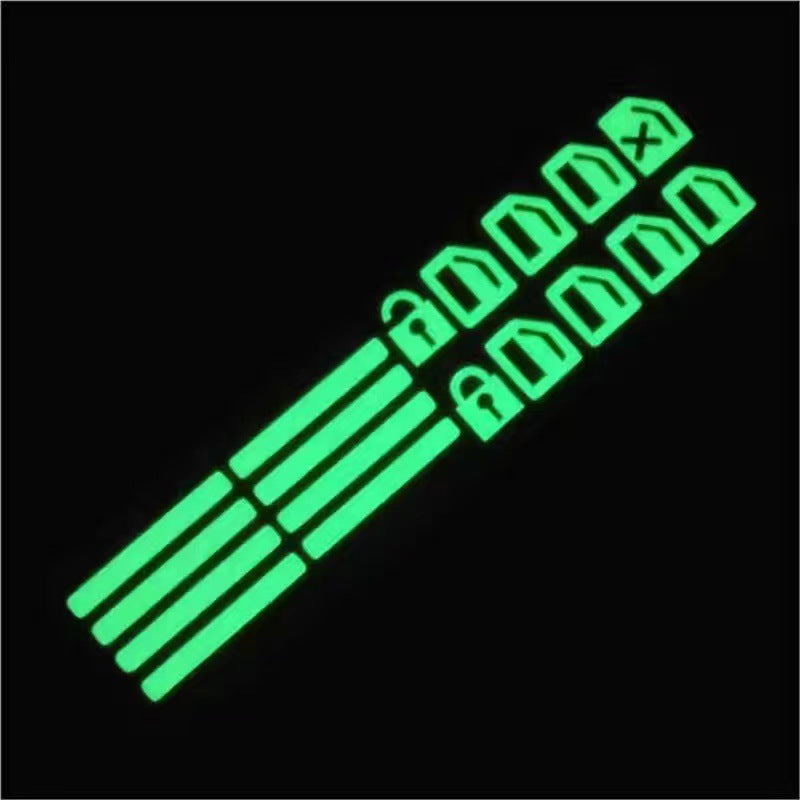 Car Window Button Luminous Sticker Night Fluorescent Decals