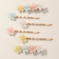 6pcs Jelly Flower Hair Pin for Women Girls Hair Clip
