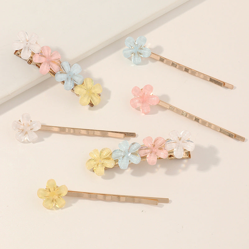 6pcs Jelly Flower Hair Pin for Women Girls Hair Clip