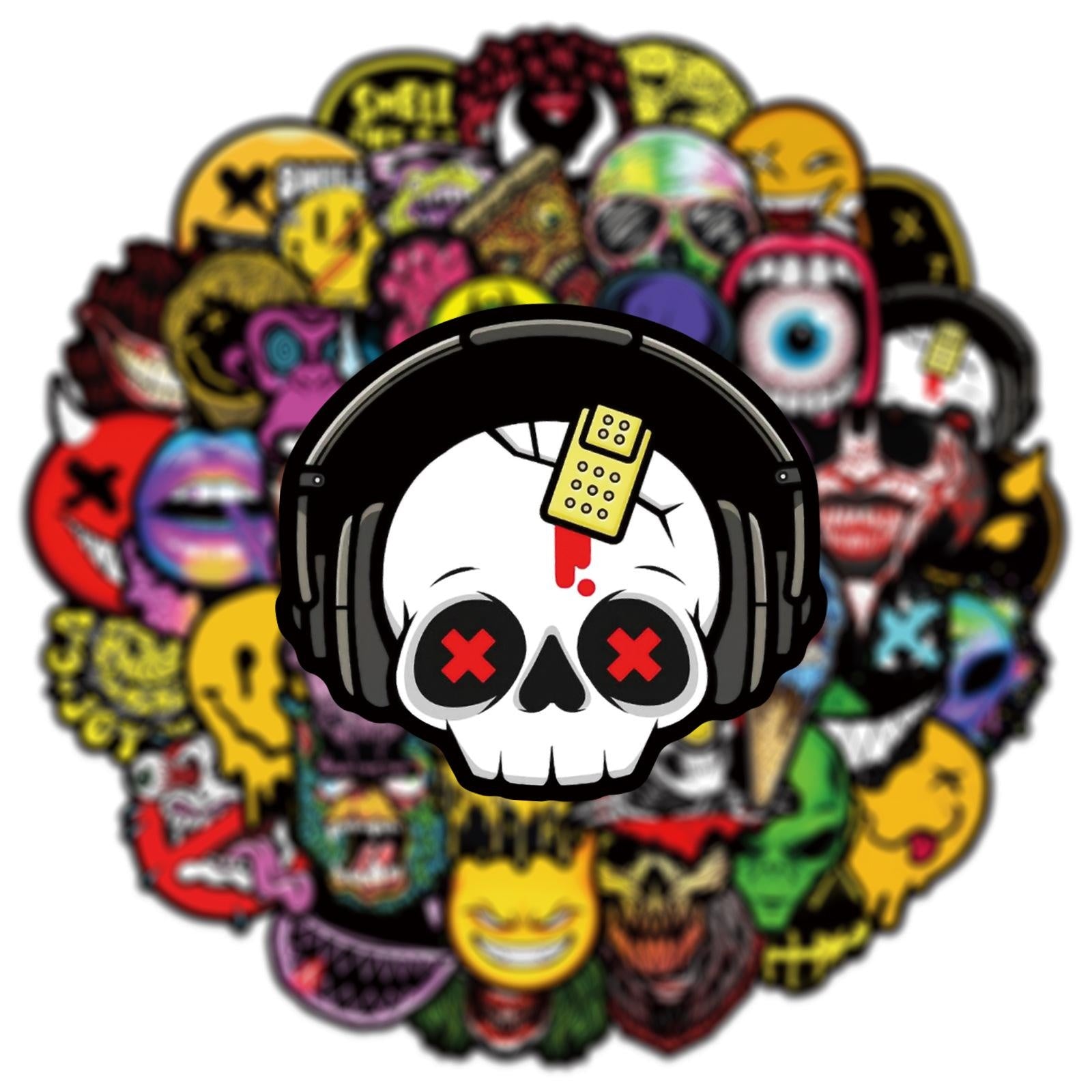 30pcs Horror Doodle Stickers for Laptop Motorcycle