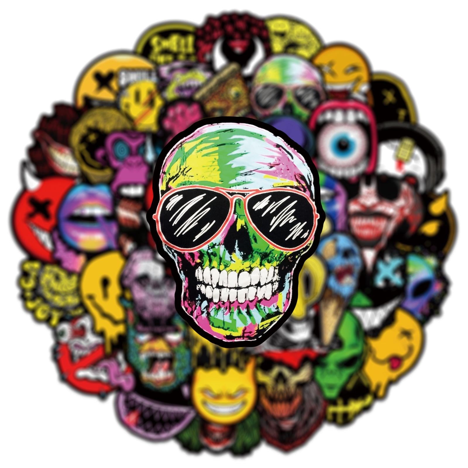 30pcs Horror Doodle Stickers for Laptop Motorcycle
