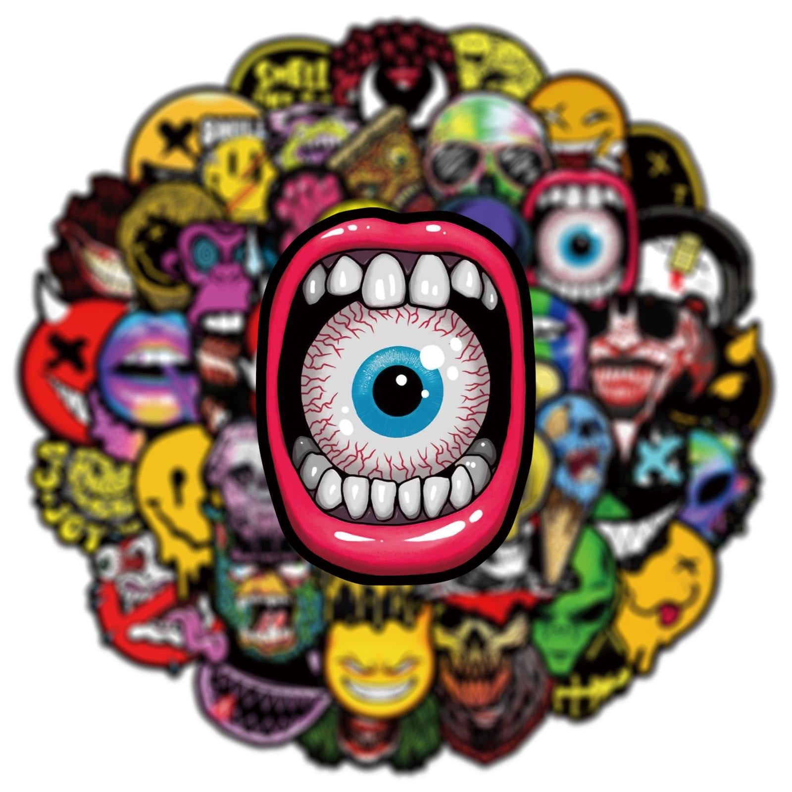 30pcs Horror Doodle Stickers for Laptop Motorcycle