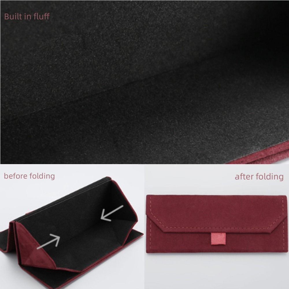 Velvet Magnetic Triangle Glasses Case Stitch Detail Sunglasses Storage Box