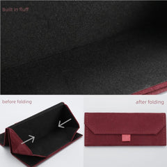 Velvet Magnetic Triangle Glasses Case Stitch Detail Sunglasses Storage Box