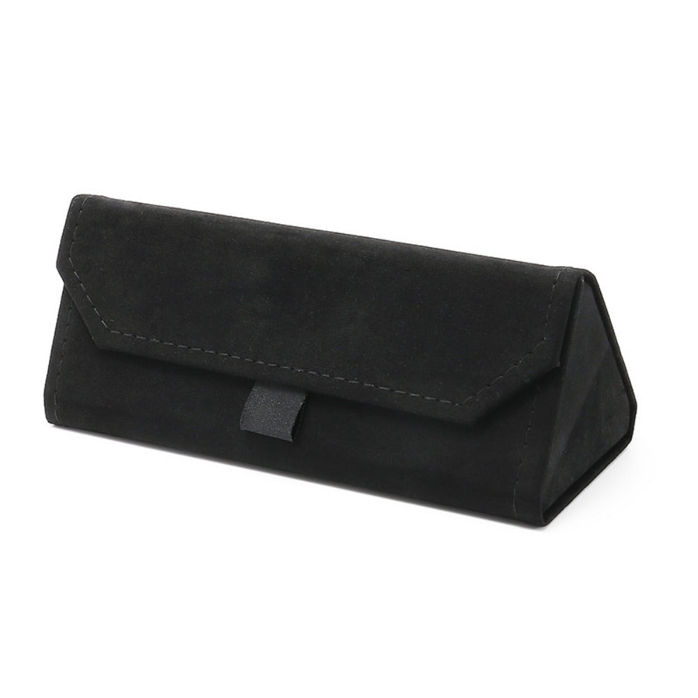 Velvet Magnetic Triangle Glasses Case Stitch Detail Sunglasses Storage Box