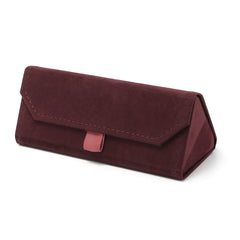 Velvet Magnetic Triangle Glasses Case Stitch Detail Sunglasses Storage Box
