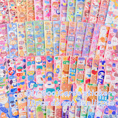 10pcs Cartoon Stickers DIY Laser Waterproof Self-adhesive Stickers