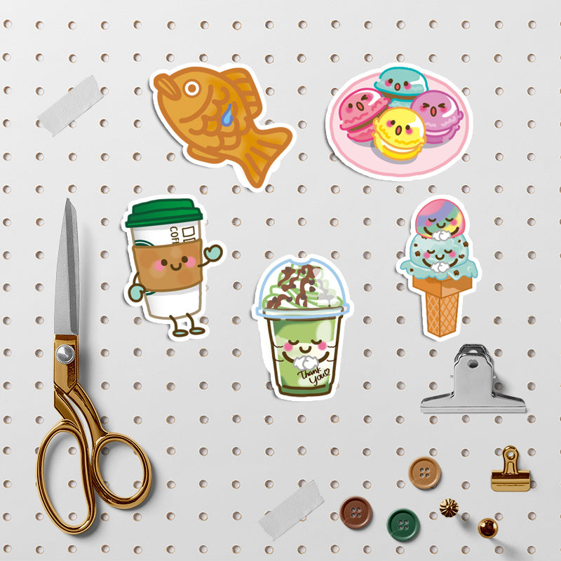 44 Pet Themed Food Stickers for DIY Stationery