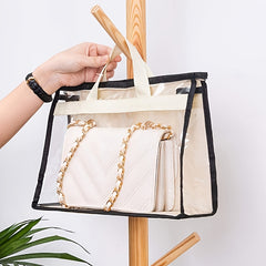 3pcs Clear Handbag Dust Cover Bags Hanging Storage Holder