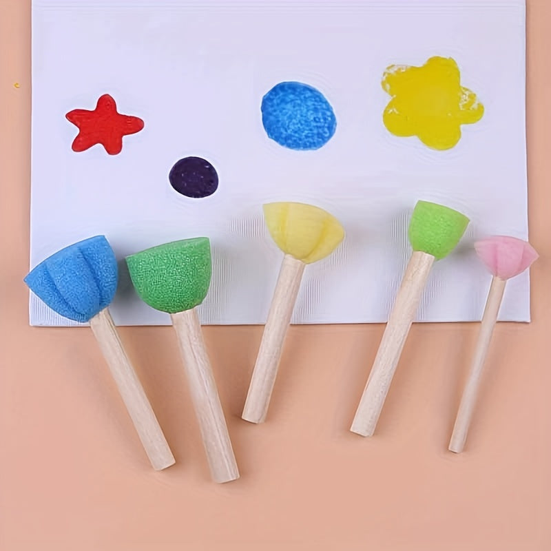 Foam Sponge Brush Set 5 Pieces for Art Painting Supplies