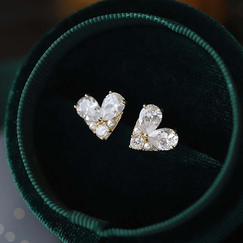 Heart Shaped Stud Earrings for Girls - Decorative Accessory Gift