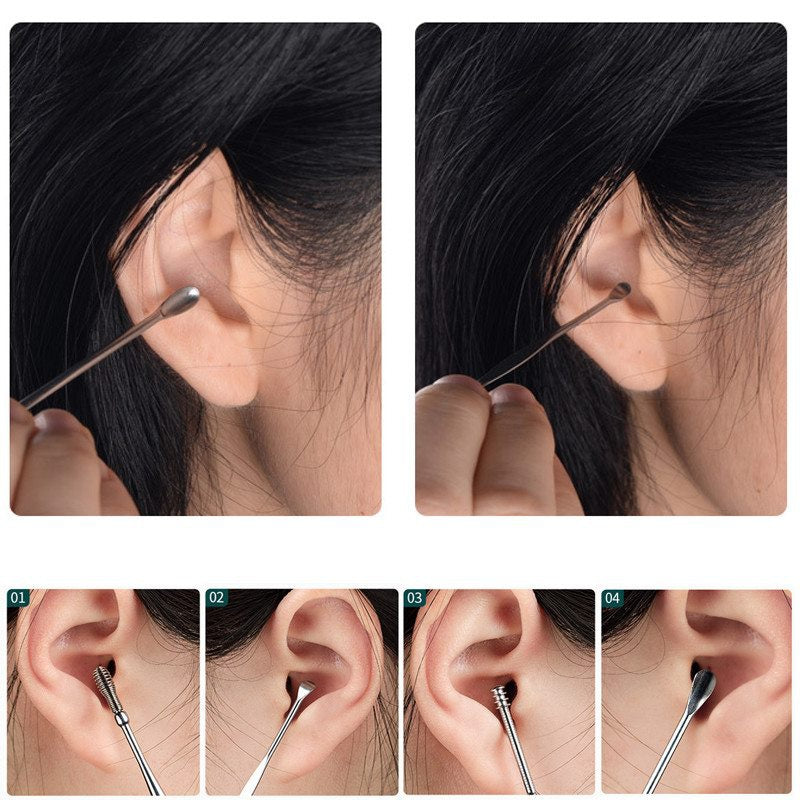 6pcs Stainless Steel Ear Cleaning Tool Set Ear Wax Remover & Protector