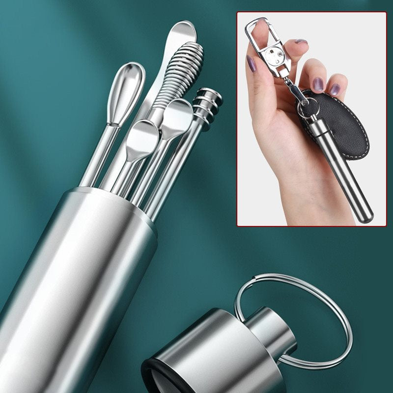 6pcs Stainless Steel Ear Cleaning Tool Set Ear Wax Remover & Protector