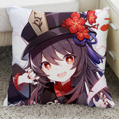 Anime Game Character Velvet Pillow Cover Soft Peach Skin Cushion 17.7x17