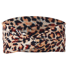 Leopard Pattern Headband Vintage Knotted Turban For Women Girls
