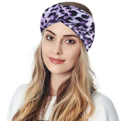 Leopard Pattern Headband Vintage Knotted Turban For Women Girls