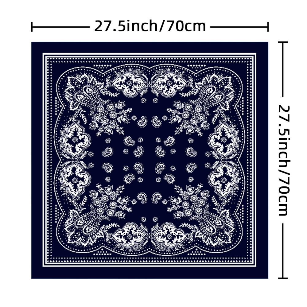 Paisley Print Square Scarf Neckerchief Bandana Silk Head Wrap Hair Accessory