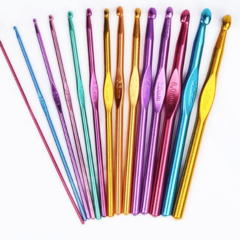 8pcs Colorful Aluminum Crochet Hook Set for Knitting