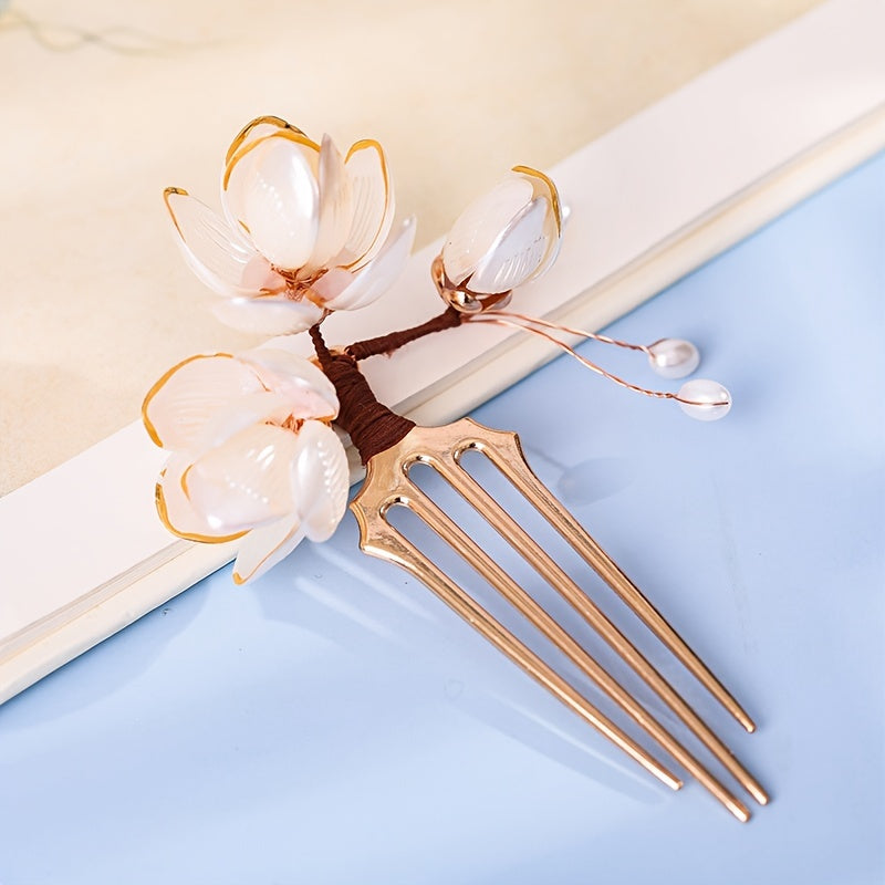 Vintage Flower Hair Comb Hairpin Hair Accessories Classic Style