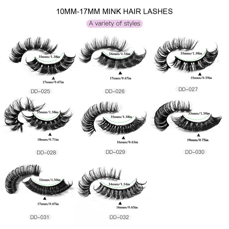 10 Pairs Fiber False Eyelashes D Curved Thick Curly Natural Eyelashes