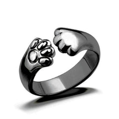 Bear Paw Embrace Open Ring Punk Style For Girls