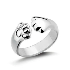Bear Paw Embrace Open Ring Punk Style For Girls