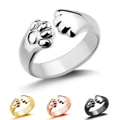 Bear Paw Embrace Open Ring Punk Style For Girls
