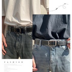 Men's Needle Buckle Leather Belt Casual Jeans Cowboy Belt